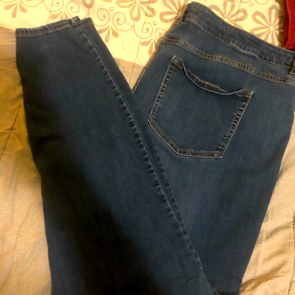 Black and blue jeans both size 24long skinny